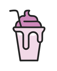 Vector illustration of a juice box with straw. Flat style icon for kids’ drinks, beverages, and refreshment concepts