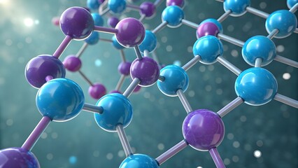 Stunning molecular structure visualization for scientific research, pharmaceutical breakthroughs, or educational resources in modern science