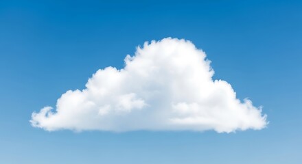 Fototapeta premium A single fluffy cumulus cloud against a clear blue sky