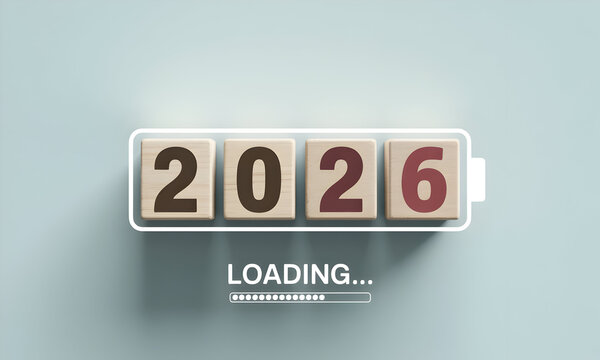 Exciting 2026 loading soon with battery progress bar concept anticipation