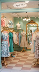 Cute Vintage Clothing Boutique Display.