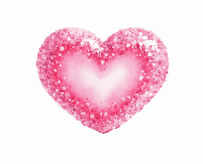 Luminous Pulse Sparkling pink heart isolated watercolor vector illustration svg