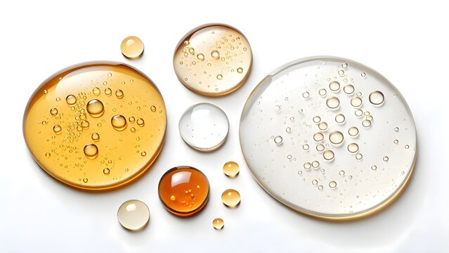 Glow serum droplets shimmer like liquid gold, promising radiant skin and luxurious hydration in a modern beauty product aesthetic