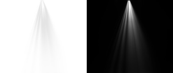 White spotlight beam PNG. Stage light ray overlay effect.