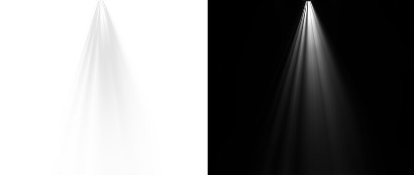White spotlight beam PNG. Stage light ray overlay effect.