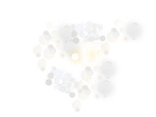Delicate scattered bokeh light particles vector overlay. Soft atmospheric blur effect for photography, 3D rendering, backgrounds, and elegant graphic design