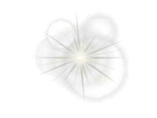 Intense starburst light effects PNG. Bright white energy flash and overlapping halos for magic, sci-fi, and VFX overlays