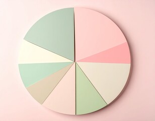 Obraz premium Pastel circle divided into wedges