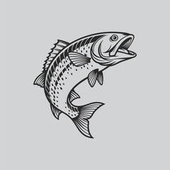 Ocean Snapper Fish Illustration in Vintage Style