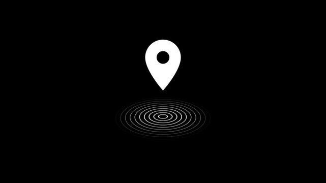 location icon with radio wave animation. Navigation, pointer, location, map, GPS. Location icon, location pin pointer. location icon, GPS icon and. Animation map pointer pin marker location icon.