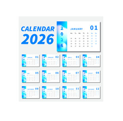 Printable 2026 Year Calendar.