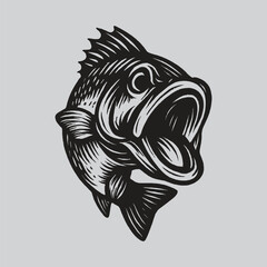 Artistic Snapper Fish Linework for Wall Art