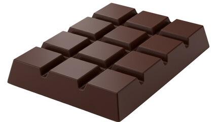 Delicious dark chocolate bar isolated, sweet treat with cocoa for dessert and snack PNG