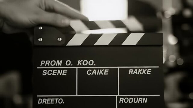 Filmmaking Clapperboard Action Scene Start Production Movie.