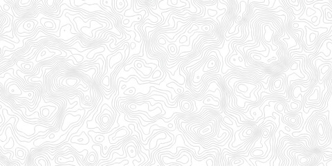 Vector black contour lines topographic seamless pattern on white background. Topographic map background with abstract contour line pattern. Minimal topography design for modern graphics motion wave.