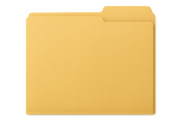 Manila file folder organizing business documents on transparent background