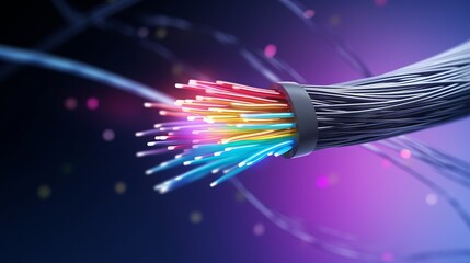 Fiber optic network, speed data connection cable technology background