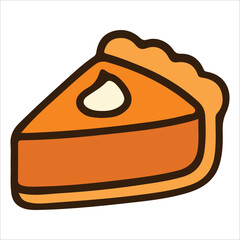 Pumpkin Pie Slice Thanksgiving Illustration