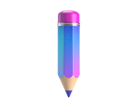 3D rendering of a colorful pencil against a black background