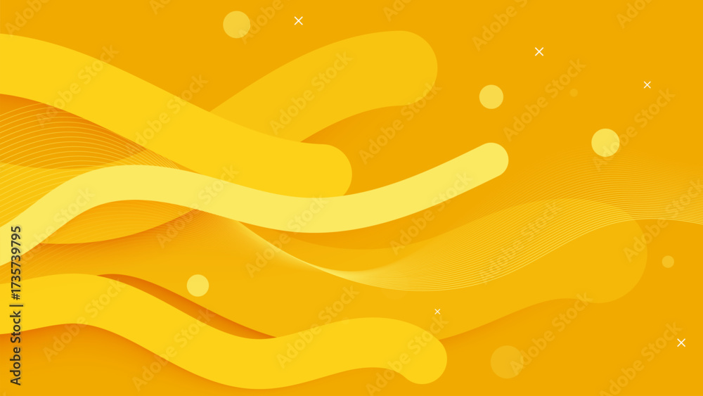 Canvas Prints abstract orange background with bubbles and wavy design