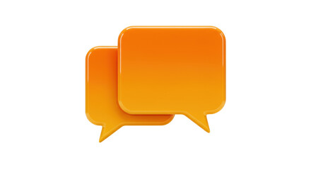 Orange speech bubbles PNG isolated on transparent background, communication and conversation concept for social media and design