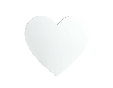 Isolated, white heart shape on a dark background, with gradient and soft edges