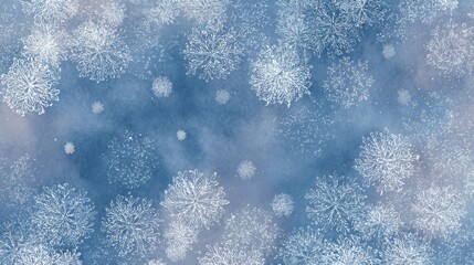 Winter snowflakes on blue background