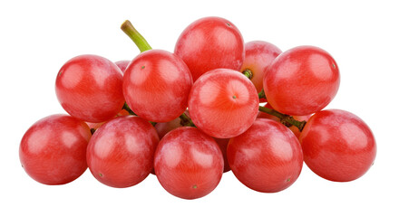 Bunch of red grapes isolated on transparent background, fresh fruit full of vitamins for healthy eating and vegan lifestyle