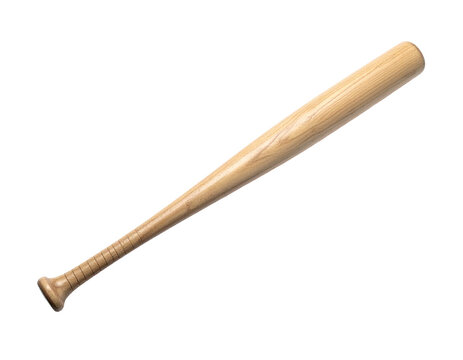 Angled, detailed baseball bat in light wood finish against black background