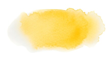 Illustration of a vibrant yellow watercolor splash isolated on a white background