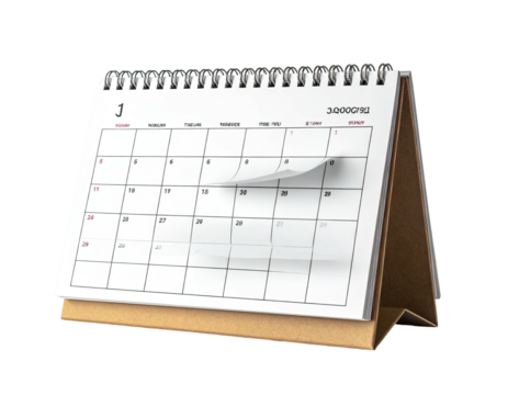 A desktop calendar with pages, one curling, highlighting the passage of time