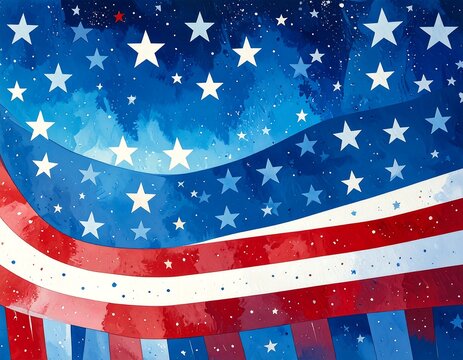 Artistic American flag design - Powered by Adobe