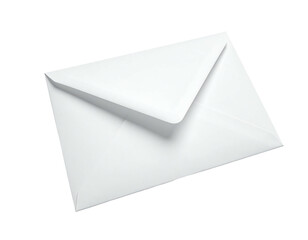 A simple, crisp white envelope, front-facing, slightly angled, with a closed flap