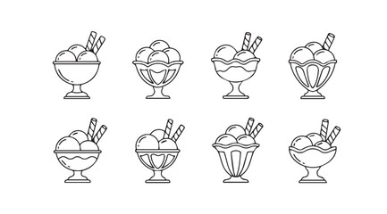 Vector art of ice cream icon set