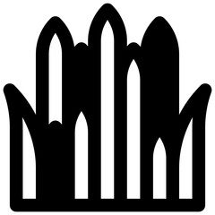 Grass. Outlined stroke vector icon with black-filled details.