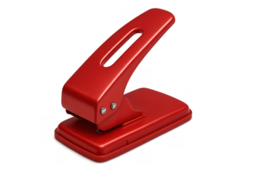 Red metal hole punch office supply stationery tool