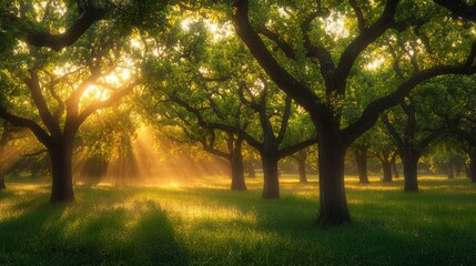 Naklejka premium morning in the park