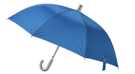 Blue umbrella isolated on a clean background, rain protection accessory for weather and outdoor use