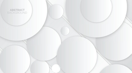 Abstract minimalist white background with circular element pattern