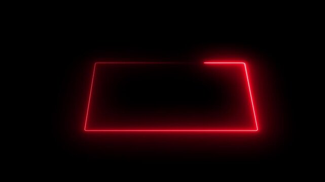 A neon rectangle icon features a glowing, rectangular outline in bright neon colors like blue, pink, or green, symbolizing modernity, focus, or boundaries, often used for buttons or navigation 