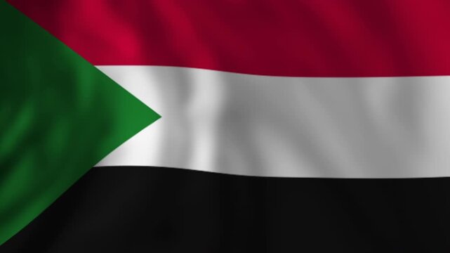 Sudan flag waving seamless loop montage