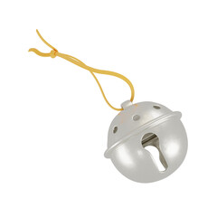 Silver bell with ribbon