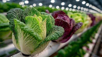 NFT Hydroponic System with Rows of Vegetable in Large-Scale Greenhouse
