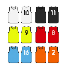Training bibs vector template illustration set