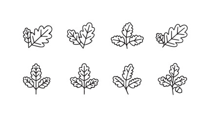 Vector art of oak leaves line drawing