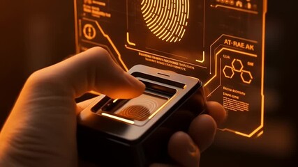 Futuristic Fingerprint Scanner Technology for Biometric Identification. - Powered by Adobe