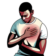 Chest Pain Awareness: Health & Medical Illustration