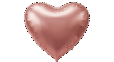 Rose gold heart balloon isolated on transparent background, love and celebration decoration for party and Valentine s Day PNG