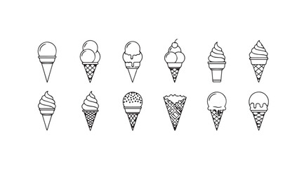 Vector art of ice cream cone icons