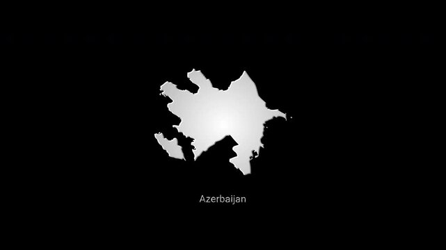 Glowing azerbaijan map appearing on black background